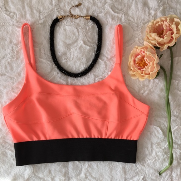 (NWT) Neon peach crop top