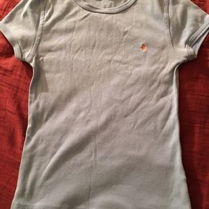 light blue polo shirt