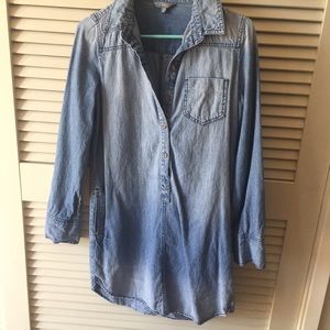 Faded jean mini dress