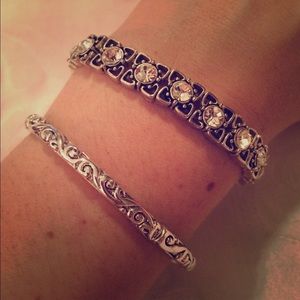 Silver stretch bracelets
