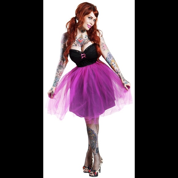 Black and Hot Pink Tutu Dress by Pinky Pinups - Picture 1 of 4