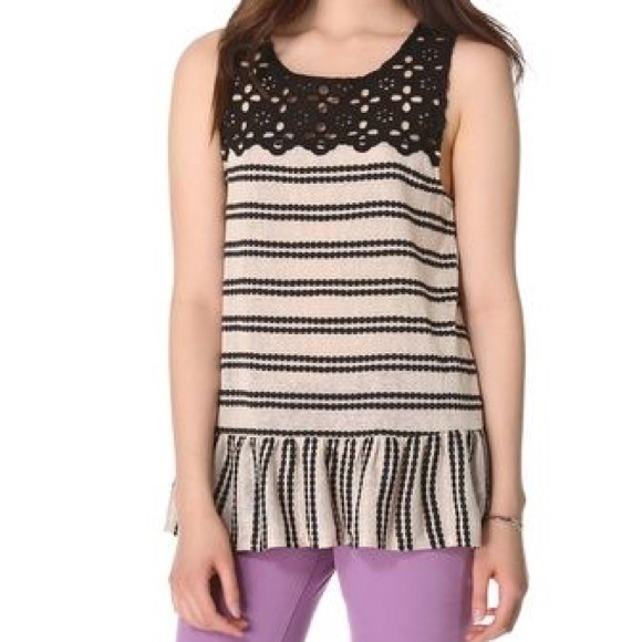 Free People Knit & Eyelet Peplum