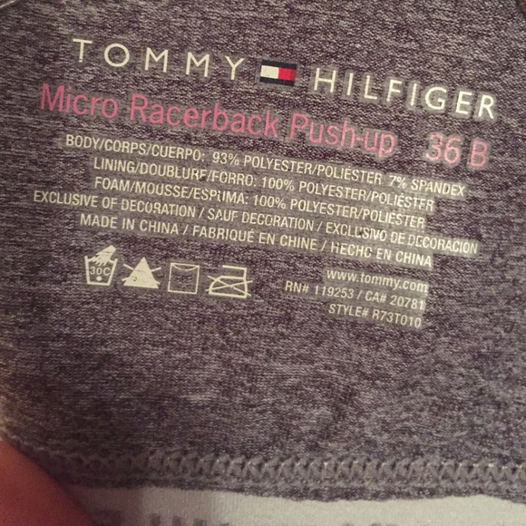TRADED Tommy Hilfiger Grey Racerback Push Up Bra - Picture 2 of 3