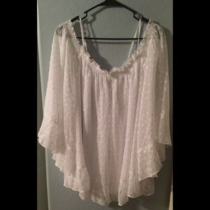 + Sized! Lane Bryant. Flowing white top