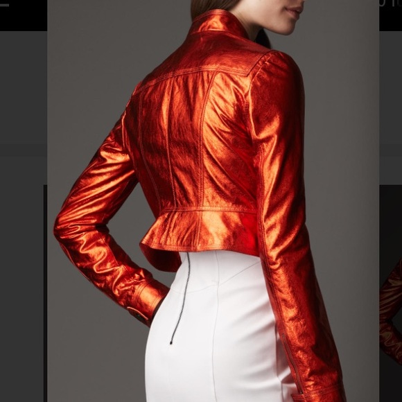 Burberry Prorsum cropped metallic leather jacket - Picture 3 of 7