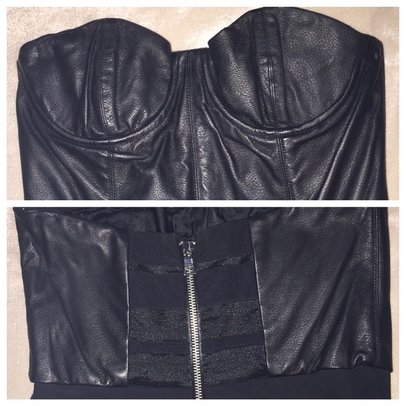 SOLD! Alice + Olivia Roxanne Bustier Leather Dress - Picture 4 of 4