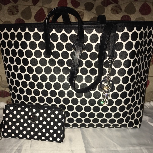 MICHAEL Michael Kors Handbags - Michael Kors Kiki Polka Dot Tote & Wallet