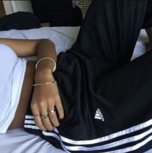 Adidas Black & White Stripe Pants