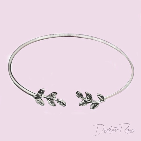 "Drew" Leaf Silver Cuff Bracelet