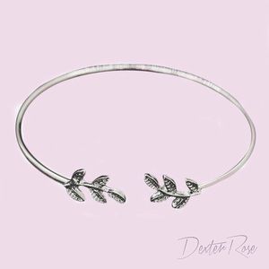 "Drew" Leaf Silver Cuff Bracelet