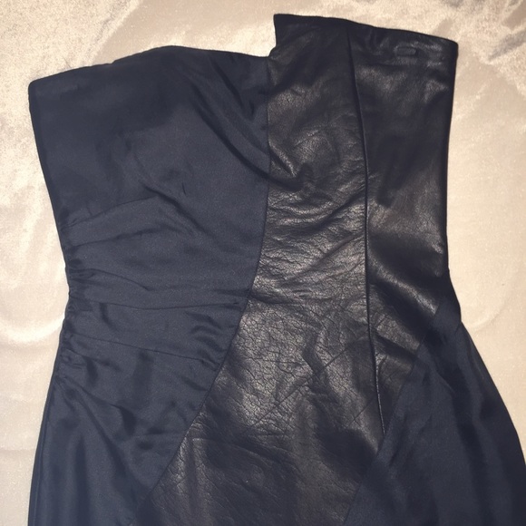 Alice + Olivia Leather & Silk Cocktail Dress - Picture 3 of 3