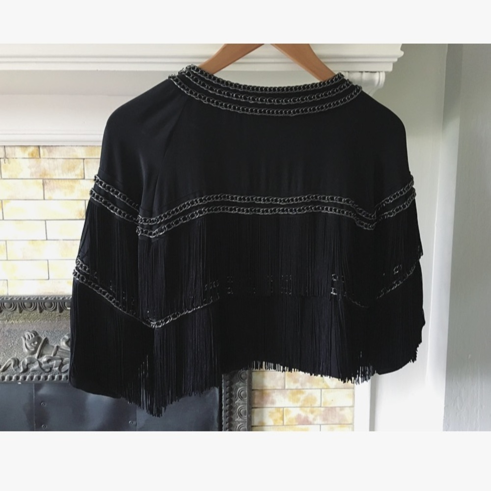 💘BEBE chain link fringe bolero jacket - Picture 7 of 7