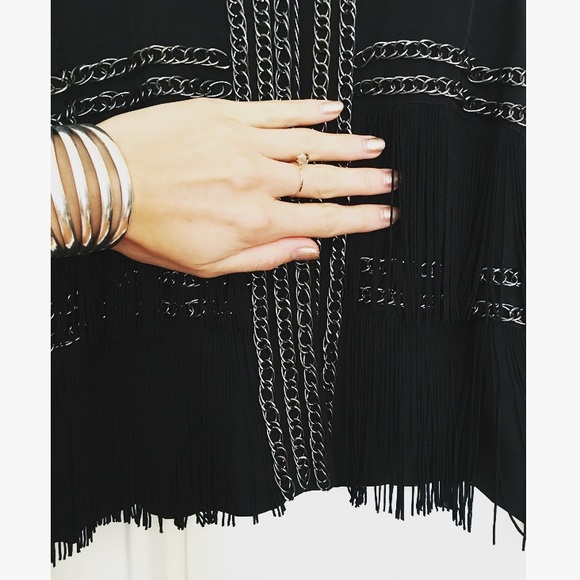 💘BEBE chain link fringe bolero jacket - Picture 5 of 7