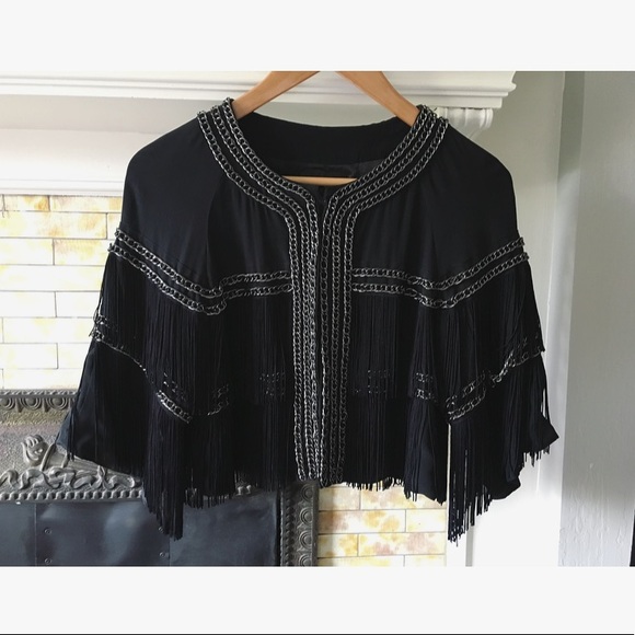 💘BEBE chain link fringe bolero jacket - Picture 6 of 7