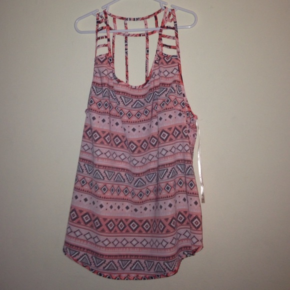 Peachy Aztec blouse, great for the summer.
