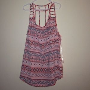 Peachy Aztec blouse, great for the summer.