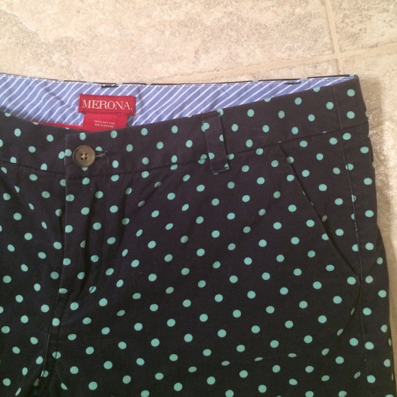 Merona Pants - Blue and mint polka dot shorts