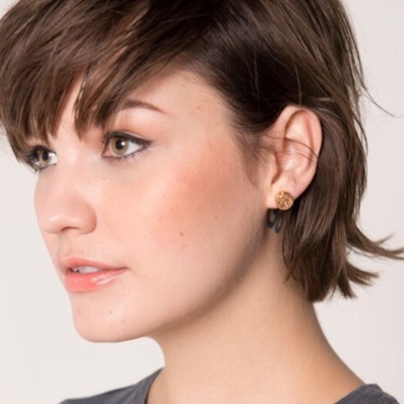 Ali Rose Gold Bullet top earrings *stud* - Picture 2 of 5