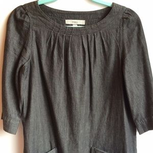 Fossil Dark Gray Chambray Tunic Dress