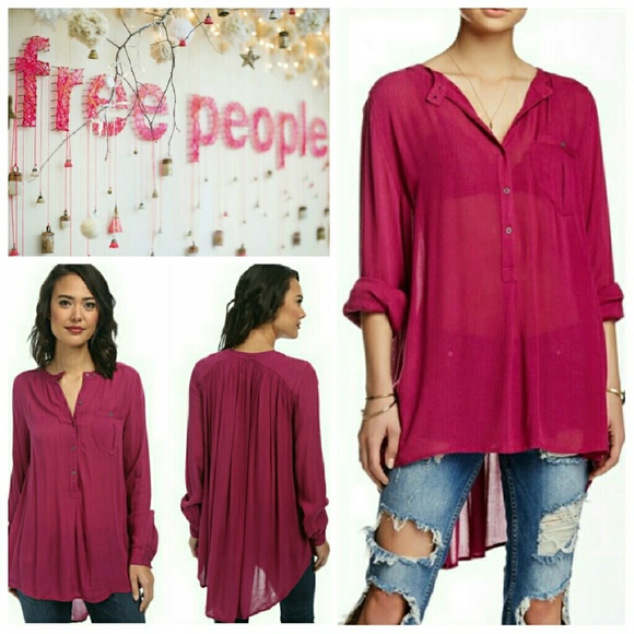 Free People Button Down Boyfriend Shirt