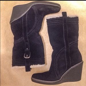 Cole Haan black suede boots