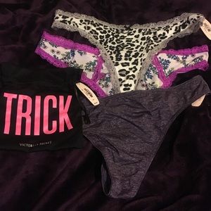 Victoria's Secret lot Halloween 5 panties and bag