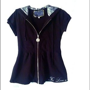 VINTAGE JOHNNY WAS short sleeve zip up top
