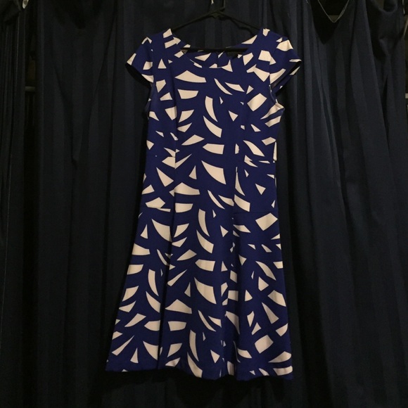 Blue and white dress