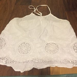 White tank top size S w/ lace detailing