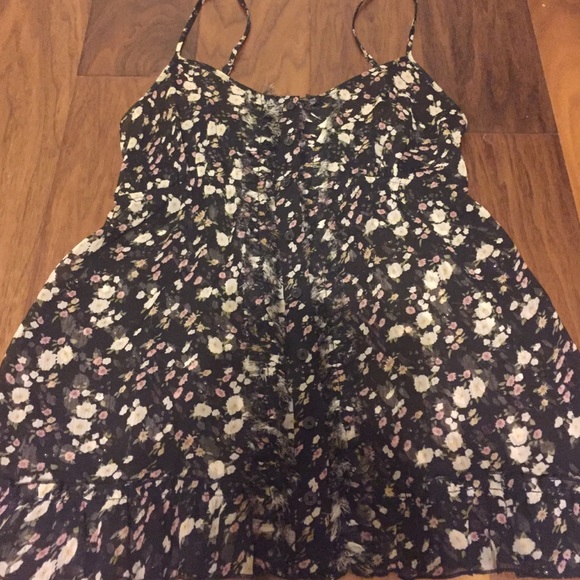 Express sheer black floral top size S