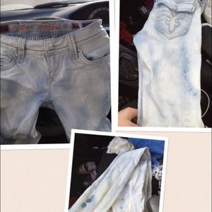 White washed rock revival jeans