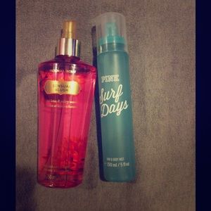 Two Victoria secret body sprays