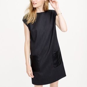 J.Crew Faux-leather pocket shift dress