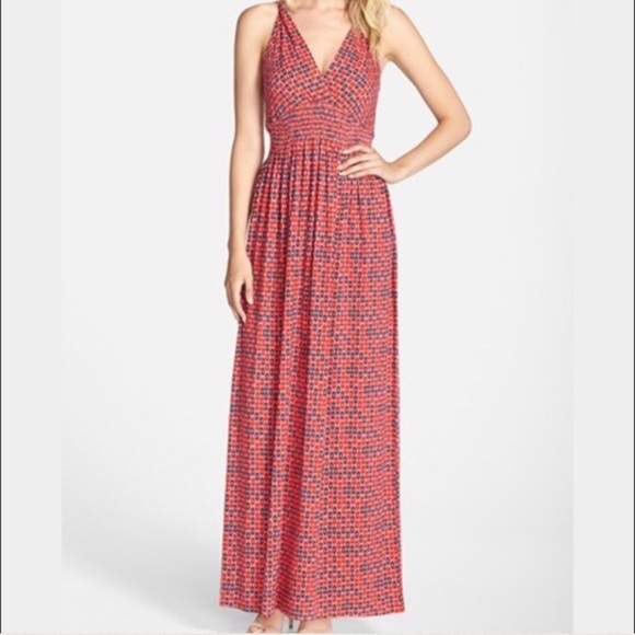Felicity and Coco Dresses & Skirts - Orange red print jersey maxi dress