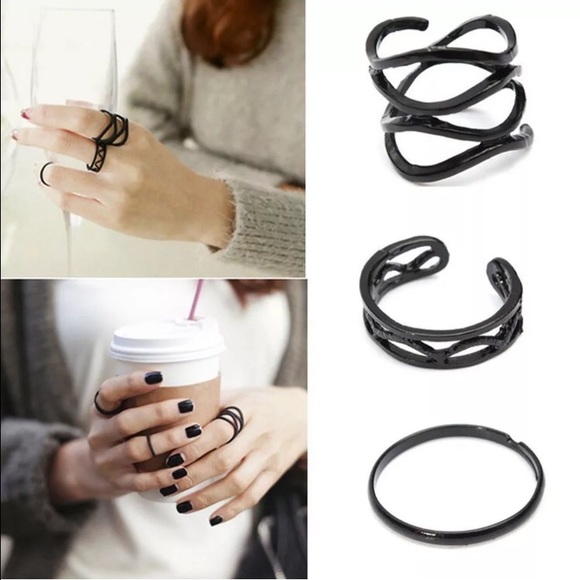 Wholesale price 2 sets of 3 trendy,  layer rings - Picture 1 of 4