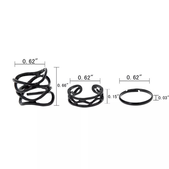 Wholesale price 2 sets of 3 trendy,  layer rings - Picture 4 of 4