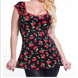 Demi Loon Cherry Babydoll Tunic 2X