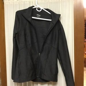 Black lightweight workout jacket.
