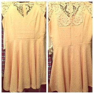 Pink lace detailed dress size medium