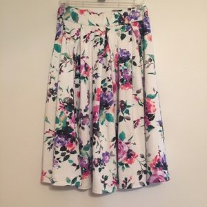 Floral flare midi skirt