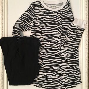 Zebra Tunic with Black Leggings