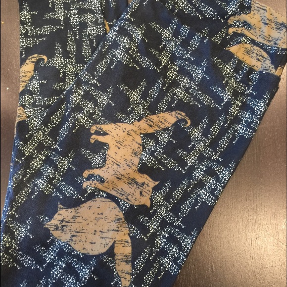 LuLaRoe TC Black and Tan Cat Leggings