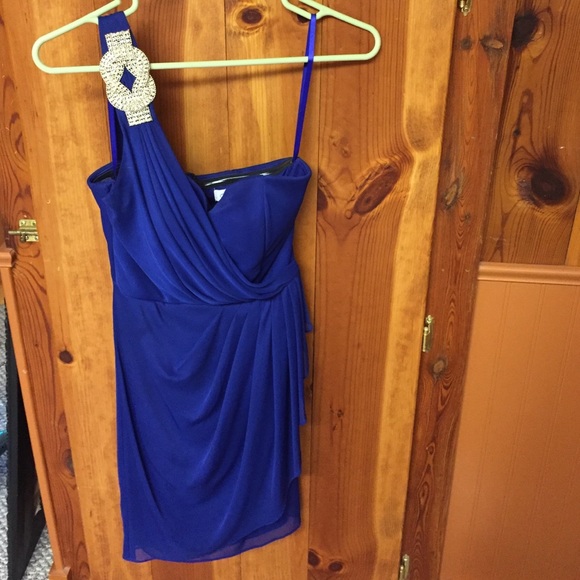 One shoulder blue formal dress - Picture 1 of 1