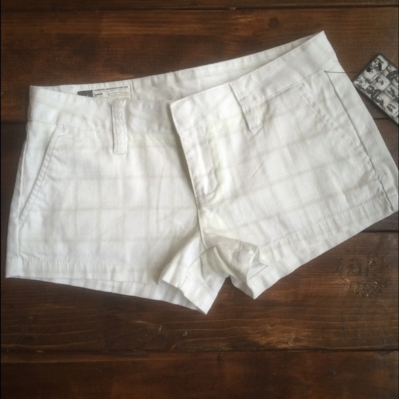 Hurley lowRider shorty shorts, white plaid.