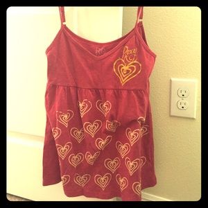 Roxy tank with hearts💛 size large. Worn once