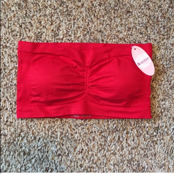 Red Bandeau. One size. NWT. Cream bandeau also.