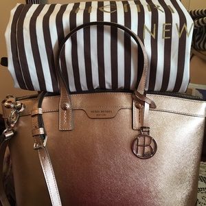 Rose Gold Henri Bendel Metallic Satchel