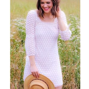 Anthropologie White Lace Boho Dress by Solitaire