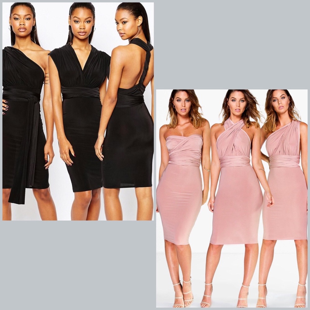 Red Multiway Wrap Midi Dress - Picture 4 of 4