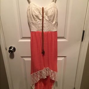 High low dress with belt